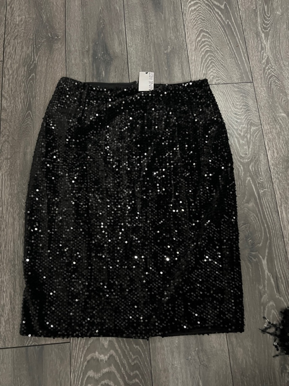 Nine West Black Sequin Pencil Skirt